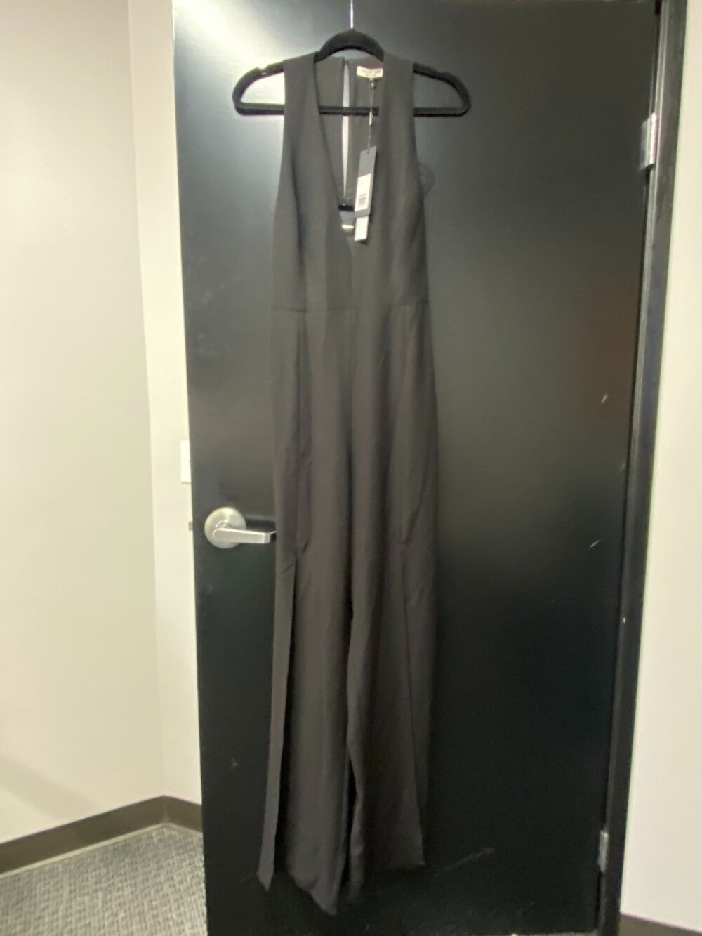 Halston Heritage Sleeveless Halter Jumpsuit With Strappy Back Black Size 12